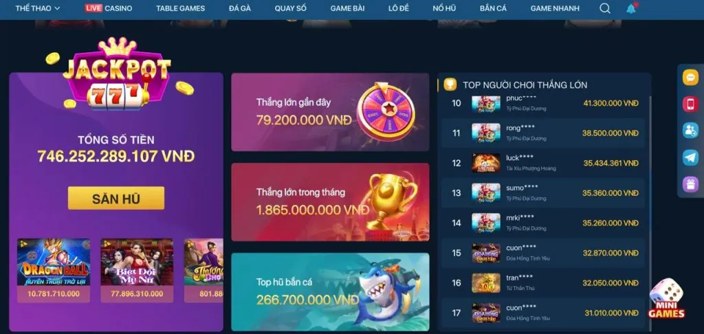 Tỷ lệ thắng cao và phần thưởng hấp dẫn